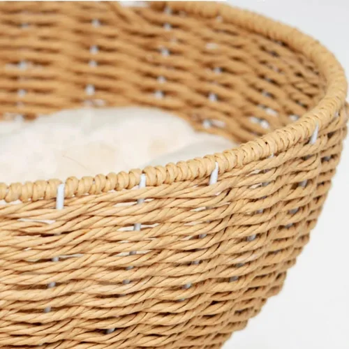Miniatura 6 de SHENGOCASE Torre de árbol para gatos con cesta de mimbre de ratán, cama grande tejida a mano, percha de ventana para gatos grandes de hasta 20 libras