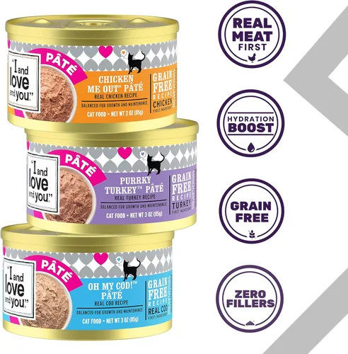 Miniatura 2 de I AND LOVE AND YOU, variedad de comida para gatos, 3 onzas, paquete de 12