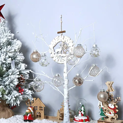 Miniatura 7 de Adornos de bola de Navidad de plástico transparente, 30 bolas de champán de 2.36 pulgadas para decoración de árboles, inastillables para regalos