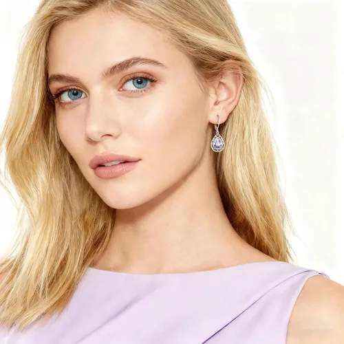 Miniatura 331 de Aretes colgantes de plata de ley con diseño de árbol de la vida, flor, abeja, animales, gato, colibrí, piedra lunar, turquesa, aretes con cierre