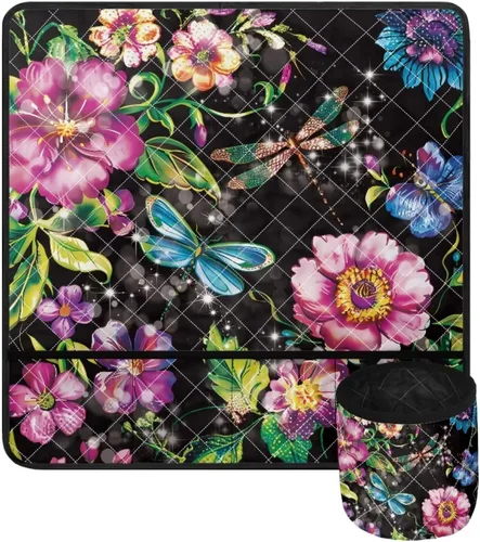 Miniatura 41 de Alfombrilla para máquina de coser con estampado de manzanas rojas para mesa con bolsillos, resistente al polvo, compatible con máquina de coser
