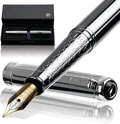Miniatura 24 de FANSTIK Bolígrafo de lujo negro y dorado, juego de regalo elegante para mujeres, chapado en oro real de 24 quilates, juego de regalo profesional
