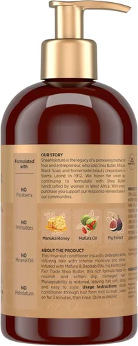 Miniatura 2 de SheaMoisture, acondicionador capilar de hidratación intensiva de miel de manuka y aceite de mafura, 13 onzas