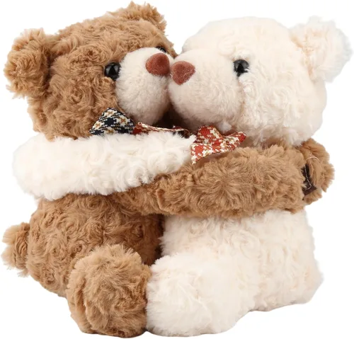 Ositos de peluche que se abrazan, Dos ositos de peluche que se abrazan, animales de peluche para parejas, novias, niñas, niños con velcro en la