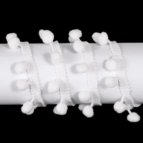 Miniatura 3 de uxcell 10 yardas con flecos de pompones, accesorio de costura de cinta, manualidades, para el hogar, cortinas, ropa, almohadas
