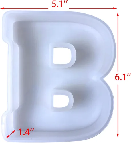 Miniatura 4 de Molde de silicona para letras del alfabeto inglés de 6 pulgadas, 26 unidades, molde de fundición de resina en mayúscula y letra grande