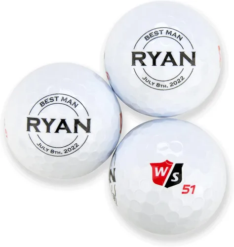 Miniatura 9 de Wilson - Funda de 3 pelotas de golf personalizadas para hombres, regalo de padrinos de boda, regalos para el padre de la novia, diseño personalizado