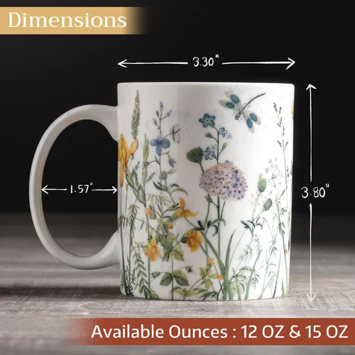 Miniatura 4 de Maison d' Hermine Taza de café con asas, tazas de porcelana fina de hueso, paquete de una taza de té para bebidas calientes, capuchino, latte