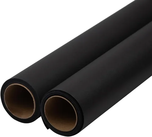 Miniatura 4 de JAM Paper Envoltura de regalo - Papel de envoltura mate - 50 pies cuadrados en total (30 pulg x 10 pies cada uno) - Negro mate - 2 rollos por paquete