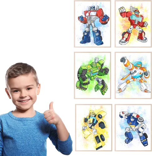 Miniatura 3 de Transformers Prints - Juego de 6 fotos de decoración de pared (8 x 10 pulgadas)