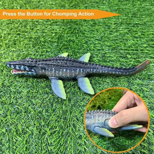 Miniatura 4 de EKU Juguetes de Dinosaurio Chomp Action Mosasaurus Spinosaurus Toy, Cabeza Móvil Movimiento de Ataque Parasaurolophus Figuras de Acción Realistas