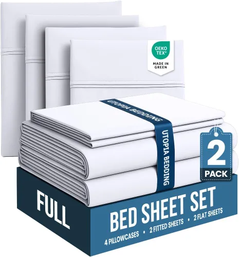 Miniatura 67 de Juego de sábanas King de Utopia Bedding – Juego de 4 sábanas para cama King, microfibra suave y transpirable, incluye 1 sábana bajera, 1 sábana Beige