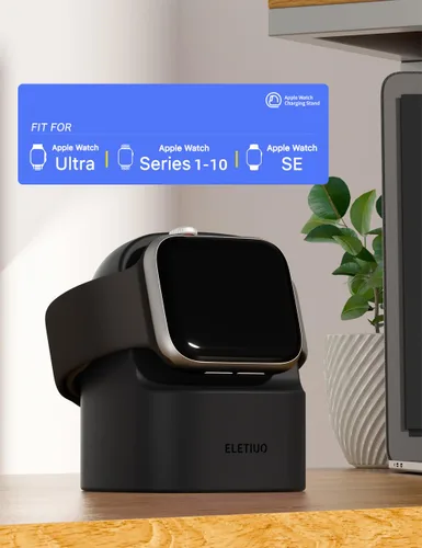Miniatura 4 de ELETIUO Soporte Cargador Compatible con Apple Watch Series 49/46/45/44/42/41/40/38mm iWatch Ultra2/Ultra/10/9/8/SE2/7/6/SE/5/4/3/2/1, Estación