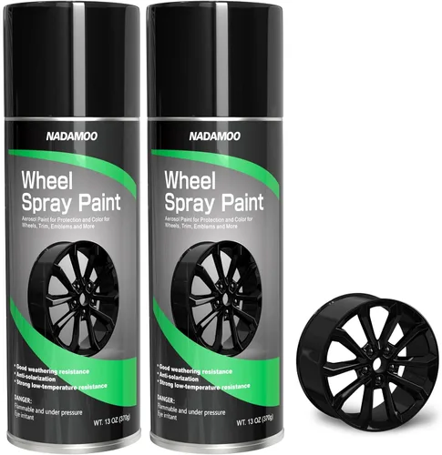 Miniatura 15 de NADAMOO Pintura en aerosol para llantas de aluminio, pintura semibrillante para llantas de coche en aerosol para recoloración y protección
