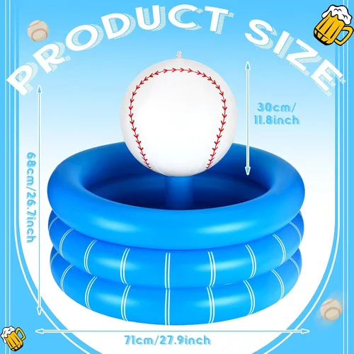 Miniatura 3 de Bencailor - Barra de servir inflable de PVC para bebidas de fútbol, juego de lanzamiento, decoración de fiesta, rugby, baloncesto, béisbol