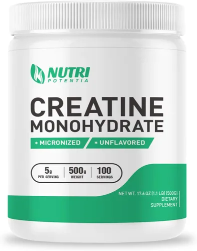 Monohidrato de creatina en polvo de 17.64 oz, suplementos de creatina micronizada pura para hombres y mujeres para desarrollar músculo, suplementos