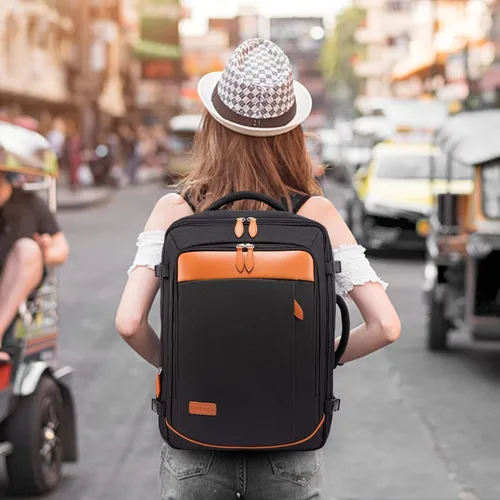 Miniatura 6 de LOVEVOOK Mochila de viaje de 40 L para mujeres y hombres, aprobada por aerolíneas, mochilas grandes expandibles con 4 cubos de embalaje, paquete
