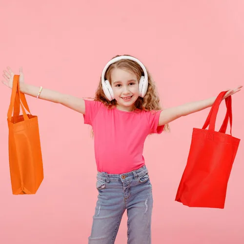 Miniatura 8 de Aneco 24 Pack Party Non-Woven Gift Bags Reusable Tote Bags in Bulk Rainbow Goody Bag with Handles for Birthday Party Supplies