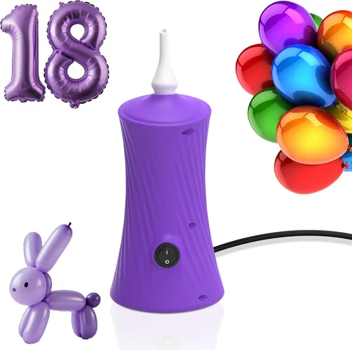 Miniatura 9 de Bomba eléctrica de globo de aire, bomba de globo de animales largos portátil, máquina sopladora eléctrica azul/naranja/rosa 110-120V 30W inflador