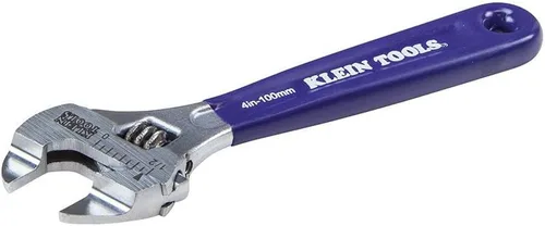 Miniatura 3 de Klein Tools D86932 Llave ajustable, forjada con mandíbula más delgada y acabado cromado de alto pulido, 4 pulgadas