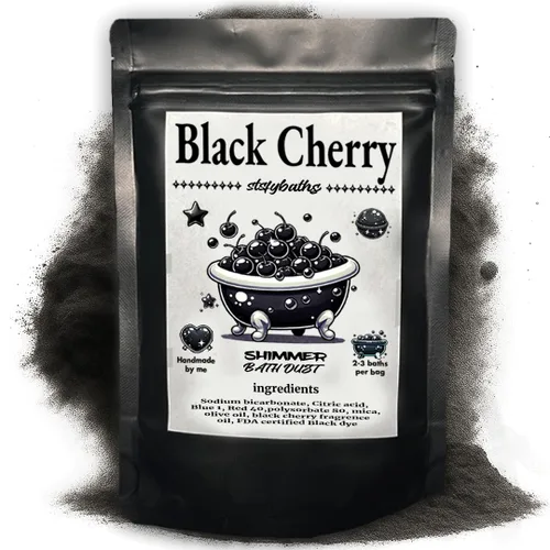 Bomba de baño brillante de cereza negra en una bolsa - Bombas de baño perfumadas hechas a mano para mujeres, niños y hombres - Bombas de baño en