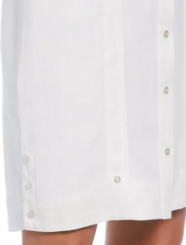 Miniatura 4 de Cubavera Vestido guayabera de lino de manga corta liso con dos bolsillos para mujer