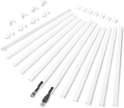 Miniatura 7 de Ocultacables de Pared para Un Cable, Cubiertas de Cable de Pared de 136 pulgadas, Kit de Cubierta de Cable de Instalación Fácil, Canaleta de Cables