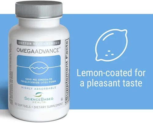 Miniatura 6 de ScienceBased Health OmegaAdvance Omega-3 Suplemento de aceite de pescado – 1000 mg de EPA y DHA – con luteína y zeaxantina – Apoyo para la salud