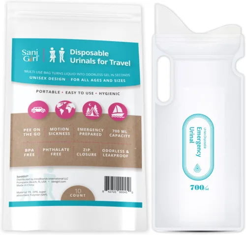 SaniGirl Urinarios desechables | Bolsas portátiles para orinar | Urinario de viaje para mujeres, niños y adultos, urinario sanitario de emergencia y
