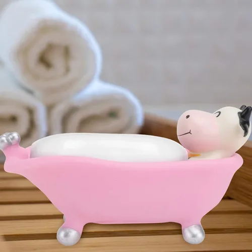 Miniatura 7 de Barra de jabón para niños, bandeja de baño rosa, bandejas de baño para mostrador, platos para niños, bandeja de baño, bandeja de inodoro, caja