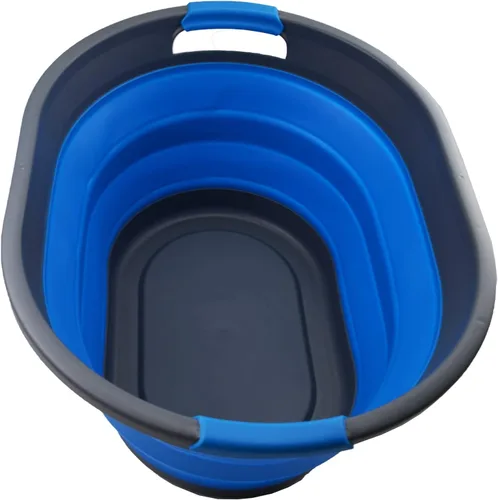 SAMMART Cesta de plástico plegable de 32 L (8.4 galones) - Contenedor/organizador de almacenamiento plegable - Tina de lavado portátil -