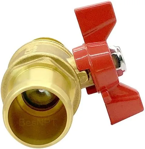 Miniatura 7 de Válvula de cierre de latón Válvula de bola de lengüeta de manguera de 1 pulgada Interruptor rojo con abrazaderas para agua, combustible y aire