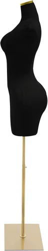 Miniatura 3 de Maniquí femenino torso para mujer, cuerpo de manicanequin de alta estabilidad, soporte de metal dorado para ropa, exhibición de joyas, altura