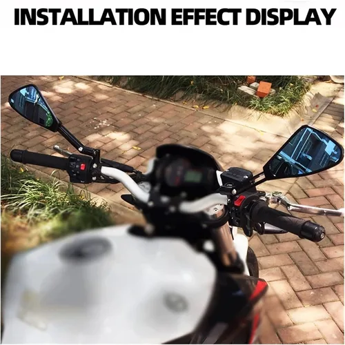 Miniatura 5 de Espejos laterales para motocicleta, manubrio, espejo retrovisor lateral para Benelli TRK 502 502 502 x 502K TNT 125 502c 752s BJ500 (color negro)