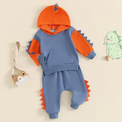Miniatura 109 de Conjunto de ropa de otoño e invierno para bebé y niño, sudadera larga con capucha y pantalones para niños pequeños, 6, 12, 18, 24 meses, 2T