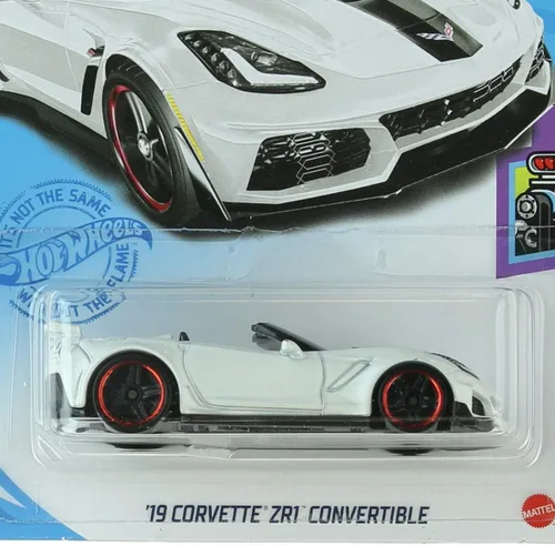 Miniatura 2 de DieCast Hotwheels '19 Corvette ZR1 Convertible, par 3/5 [Blanco] 134/250