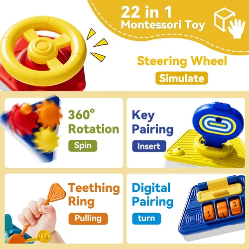Miniatura 2 de Juguete sensorial Montessori de 22 en 1 para niños pequeños, juguete sensorial Montessori e inclinación de viaje para niños pequeños, juguete activo