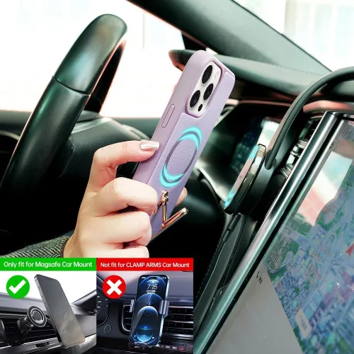 Miniatura 6 de CUSTYPE Funda para iPhone 13 Pro Max de 6.7 pulgadas con soporte, funda de cuero delgada con soporte de 2 vías, compatible con MagSafe, funda