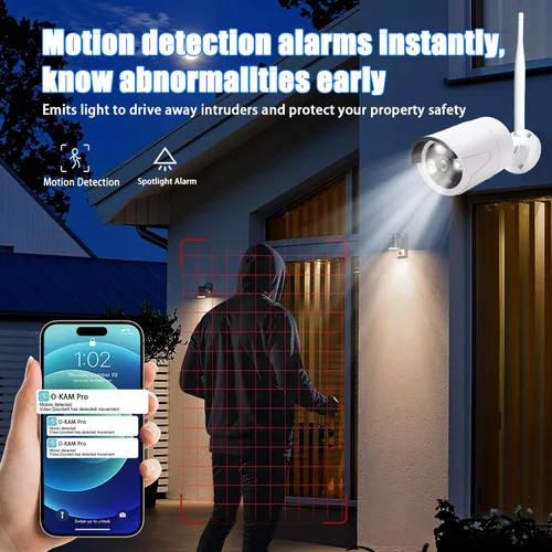 Miniatura 5 de Sistema de cámara de seguridad inalámbrica de 3 MP: 6 cámaras bala Wi-Fi + NVR de 10 canales, visión nocturna IR de 49.2 ft, IP66 resistente a