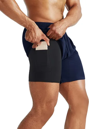Miniatura 6 de NELEUS Men's 2 in 1 Running Shorts with Liner,Dry Fit Workout Shorts with Pockets