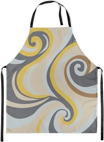 Miniatura 39 de Castle Fairy Delantal de cocina geométrico en espiral, moderno delantal impermeable con rayas simples para adultos (sin bolsillo), 31 x 26 pulgadas