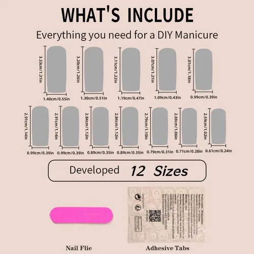 Miniatura 4 de LPOODDNU 24 uñas postizas largas cuadradas a presión, uñas postizas francesas, uñas acrílicas de color rosa brillante, cobertura completa, perlas