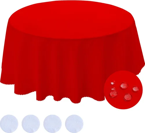 Miniatura 22 de BYDOLL Mantel redondo de 48 pulgadas para la parte superior de un máximo de 38 pulgadas de diámetro, color beige, lavable, al aire libre, resistente