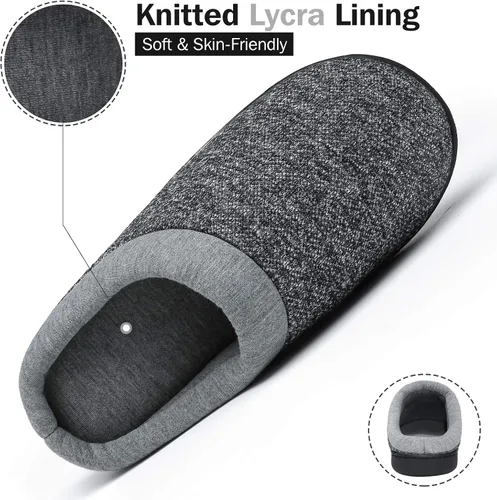 Miniatura 3 de Mishansha Pantuflas cómodas para hombre y mujer con espuma viscoelástica NegroGris Carbón