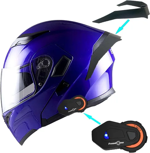 Miniatura 9 de 1Storm Casco modular de cara completa para motocicleta con doble visera abatible, protector solar: HB89