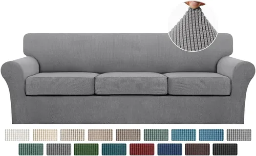 Miniatura 23 de Turquoize 2 fundas para sillas de sala de estar, funda de sofá con fundas de cojín individuales, funda de muebles para sillas (silla, beige biscotti)