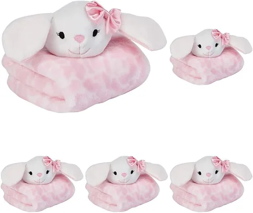 Miniatura 20 de Manta de seguridad para bebé en forma de animal amigo de peluche, de Hudson Baby, Azul zorro