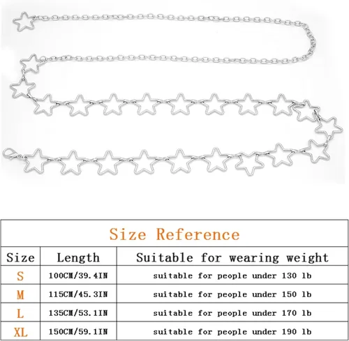 Miniatura 7 de Cinturón de cadena de cintura con borla larga para mujer, cadena ajustable de metal para el vientre para vestido