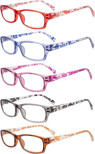 Miniatura 6 de Paquete de 5 lentes de lectura para mujer, bloqueo de luz azul, para lectores de computadora, para facilitar la visión borrosa y los ojos secos