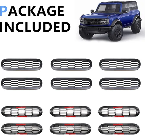 Miniatura 7 de sukemichi Insertos de parrilla de malla frontal para Ford Bronco Big Bend 2021, 2022, 2023, 2024, 2025, 2026, accesorios exteriores de 2 puertas, 4